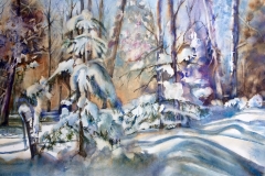 L'hiver en manteau de froid - 15"x22" - VENDUE