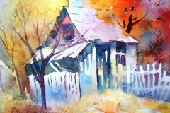 La cabane de Pierre (étude automne) - 5"x7" - VENDUE