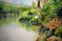 Autour du lac Raynaud -  14"x22" - VENDUE